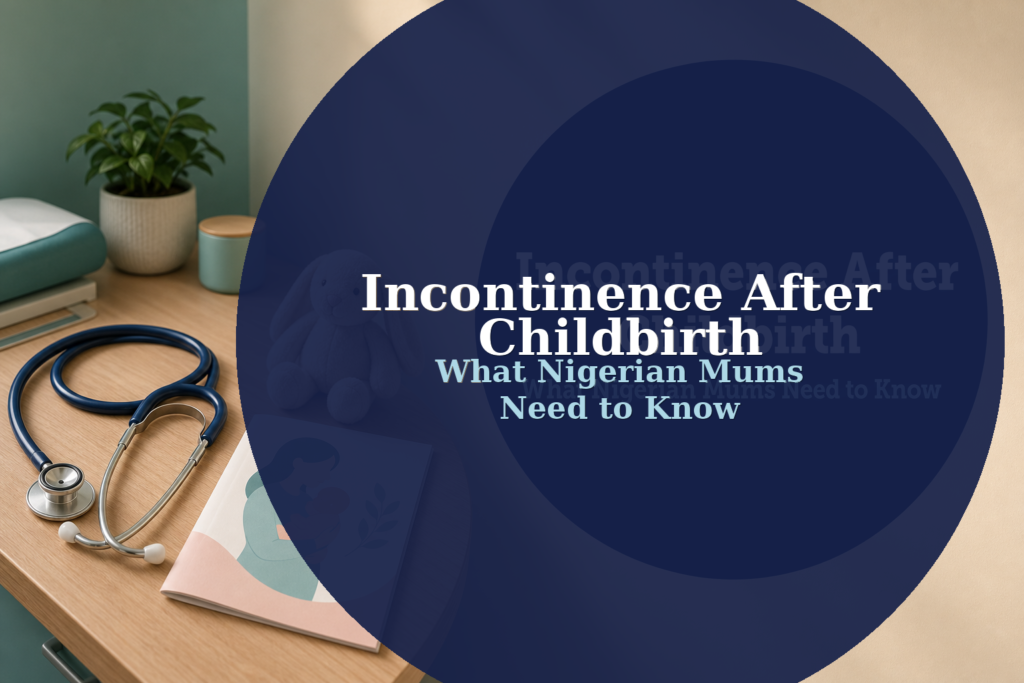 Incontinence After Childbirth - What Nigerian Mums Need to Know - medical consultation scene with stethoscope and pamphlet