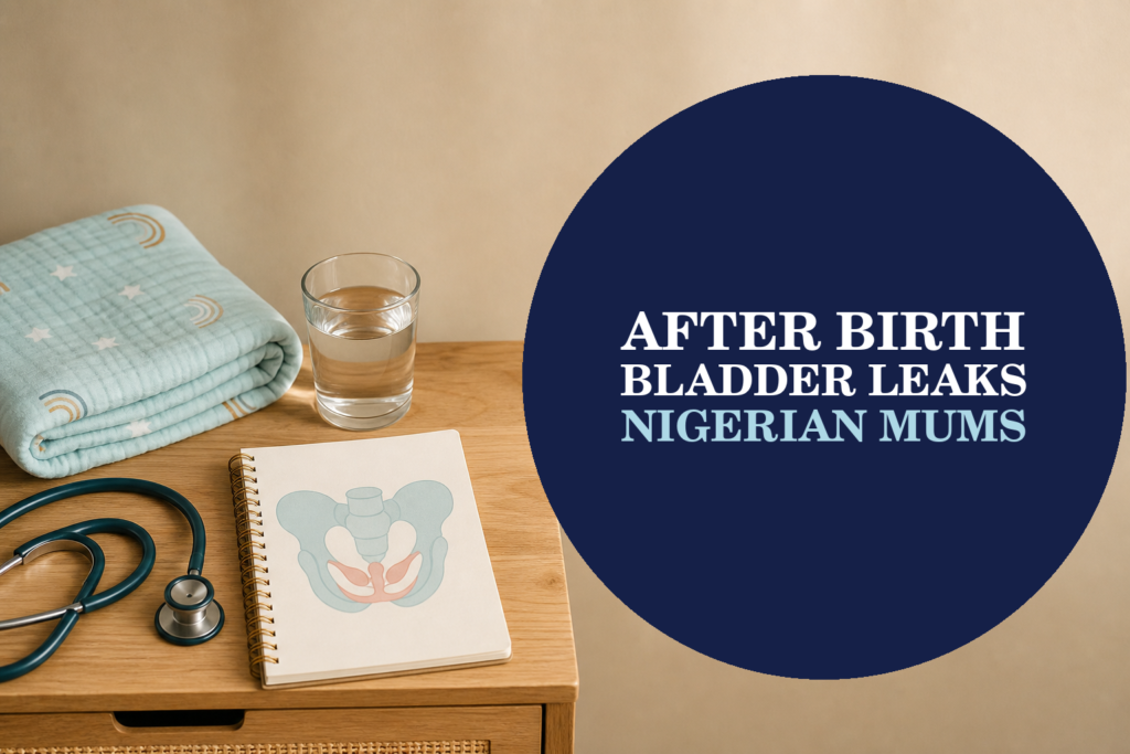 Postnatal Nigerian mum learning about bladder leakage and pelvic floor health