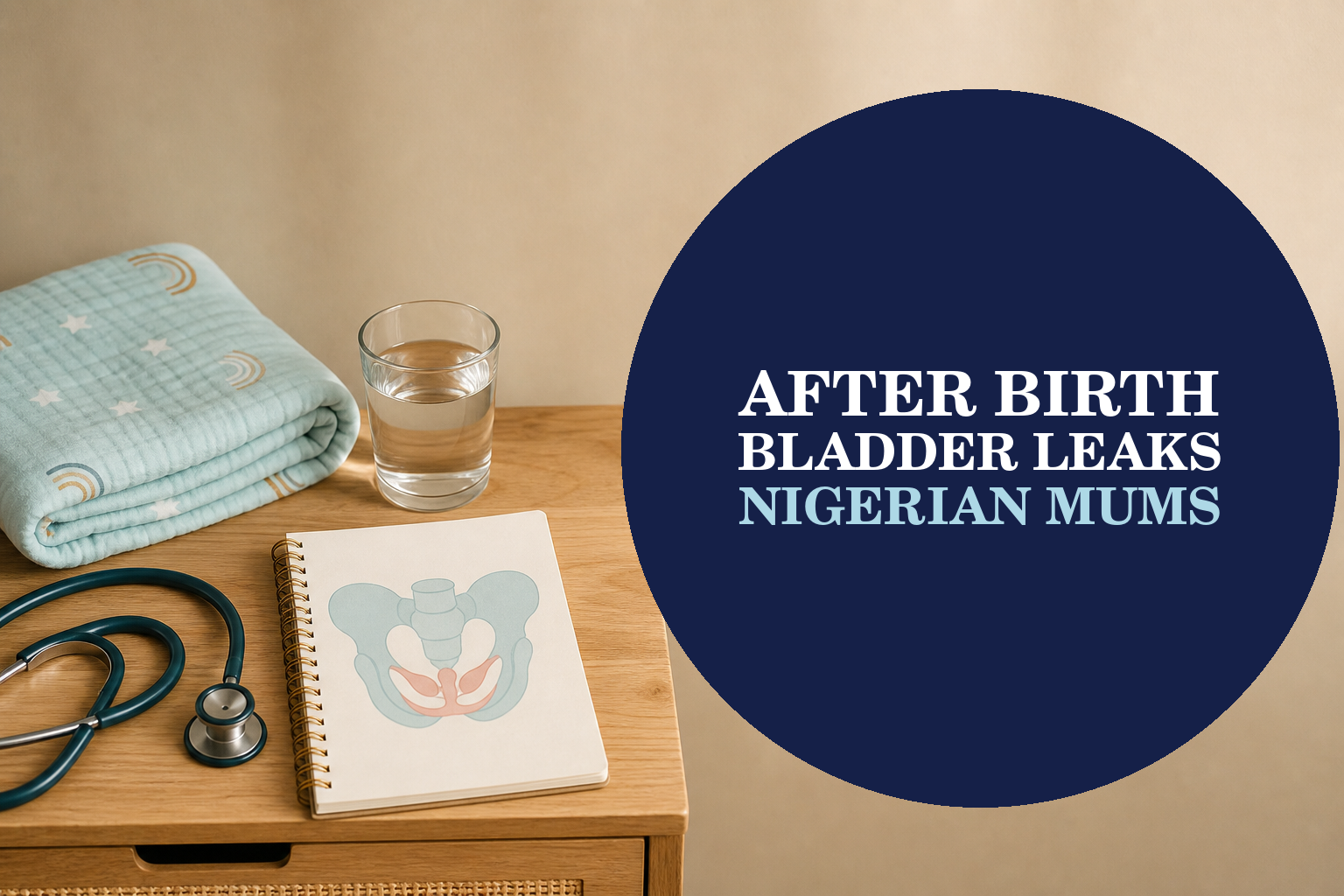 Postnatal Nigerian mum learning about bladder leakage and pelvic floor health